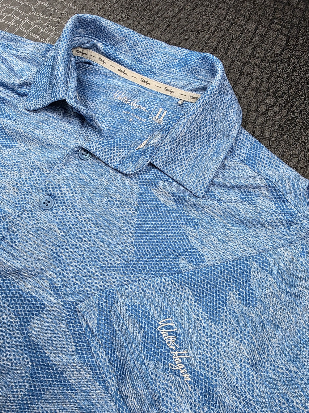 Walter Hagen 11 Majors Performance Golf Polo Blue Camo Size Small